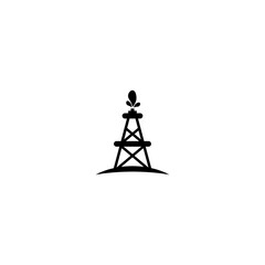 Poster - Oil Pump Derrick Logo isolated on white background