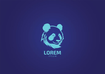 Wall Mural - panda logo vector icon template on blue background