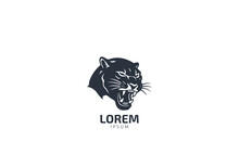 Portrait Of A Tiger Head Or Black Panther Logo Vector Icon
