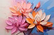 Fragment of an oil painting. Drawn bright multi-colored flowers. Abstract colorful background : Generative AI