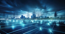 Electrical Pylons With Smart Grid Technology Installed