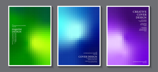 Wall Mural - Cover designs pixels mosaic gradient colorful graphic design pattern with space for your text. Concept design for posters and brochures. Vector Illustrator EPS