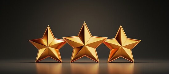 Wall Mural - High quality gold star rating with excellent feedback and flat design