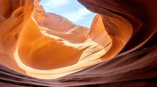 A Close-up View Inside The Slot Canyon Smoothed Rocks.