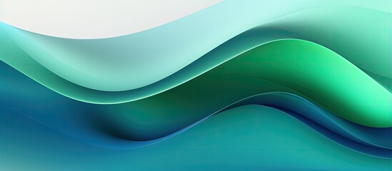 Sticker - Eco inspired illustration with green and blue waves ideal for Earth Day wallpapers postcards and social media