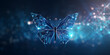 Futuristic blue low poly Butterfly Butterfly Crystal Transparent Glowing Background A Futuristic Journey Through a Blue Low Poly Realm with Crystal Clarity and Transcendent Glows AI Generative 