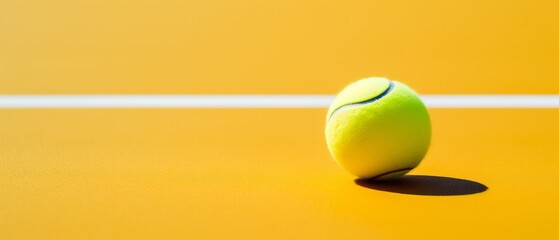 Minimalist background with tennis ball. Tennis ball minimalistic background. Generative AI