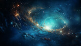 Fototapeta Kosmos - a spiral galaxy in the style of dark blue and light black