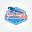 plumbing logo design vector template, plumber logo design