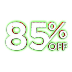 85 Percent Discount Offers Tag with Hurror Style Design