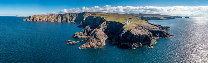 Wall Mural - Aerial view of the lighthouse on the island of Arranmore in County Donegal, Ireland