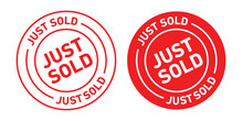 Just Sold Rounded Vector Symbol Set On White Background