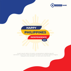 Wall Mural - Vector philippines independence day celebration social media post