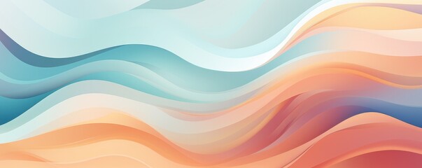 Abstract wallpaper of organic lines illustration with diffferent shades of colors, panorama. Generative Ai.