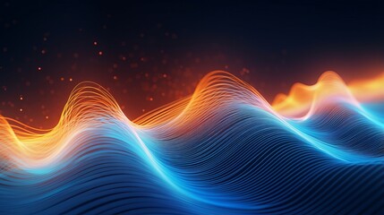 Wall Mural - dynamic futuristic technology wave in abstract digital background - 3D rendering