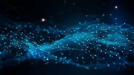 Wall Mural - abstract network technology background with big data connectivity - software development wallpaper