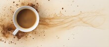 High Resolution Stock Photo Of Coffee And Tea Stains On A Isolated Pastel Background Copy Space Depicting Circular And Isolated Marks Left By Cup Bottoms In A Café