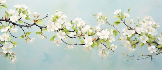 Aufkleber - Garden has tiny lovely white blooms isolated pastel background Copy space