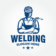 welder logo design vector template