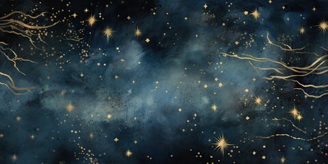 Wall Mural - ai generated. ai generative. night evening glowing sky background. drawing painting landscape templa