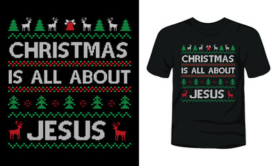 Wall Mural - Christmas is all about Jesus t-shirt design