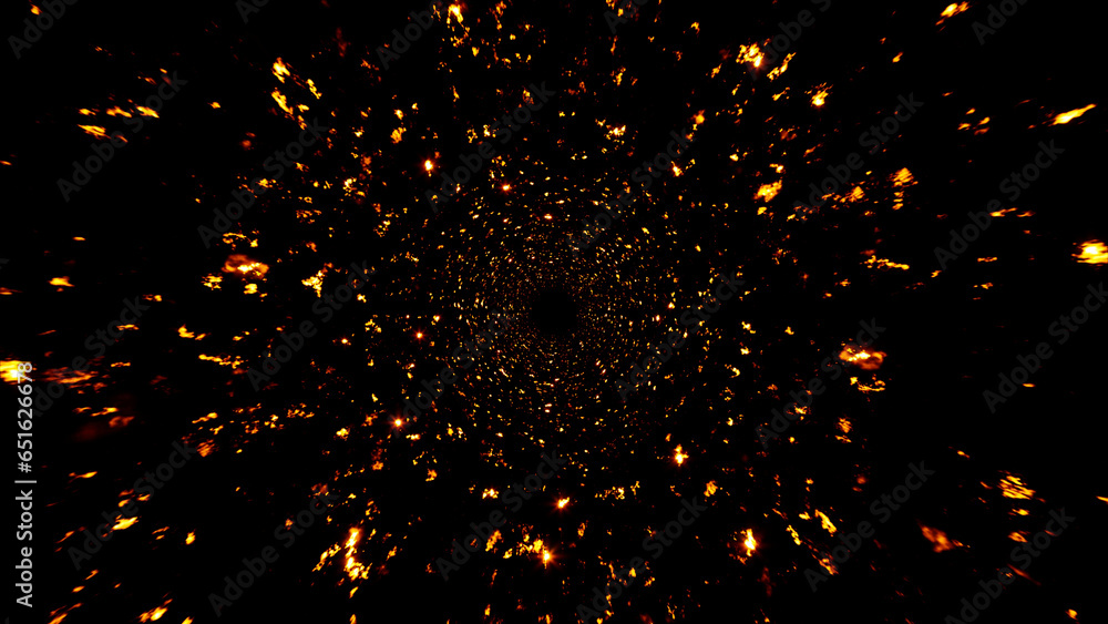 Burning fire sparks particles explosive effect Stock Illustration ...