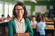 © OLKS_AI - Portrait of female elementary school teacher in classroom