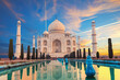 Taj Mahal sunset view, a UNESCO World Heritage Site, famous landmark of Agra, India