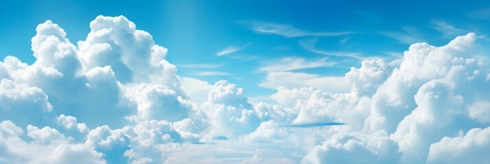 Wall Mural - Beautiful Panoramic View of a Big Cumulus Cloud in the Bright Blue Atmosphere