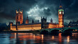 Big Ben and the Houses of Parliament at night in London