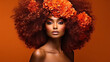 © ckybe - An exquisite beauty portrait capturing the allure of an African American lady, adorned with a fabulous afro hairstyle..