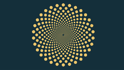 Wall Mural - Abstract spiral vortex spinning background in gradient color style. This simple minimalist design spiral dotted background can be used as a banner or wallpaper.
