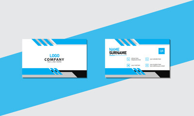 Light Blue Business Card Template Set -Customizable Business Card Layout in Vector .