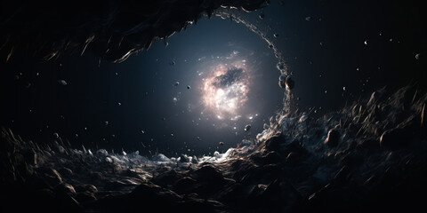 Wall Mural - space galaxy background. panoramic view