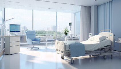 Medical hospital bed care room person patient sick clinic health equipment