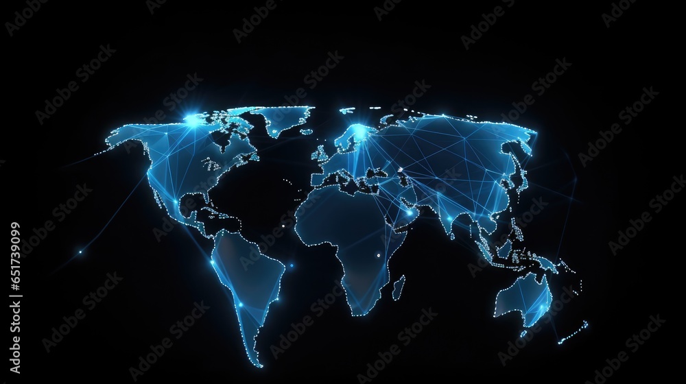 Blue map technology background Stock Illustration | Adobe Stock