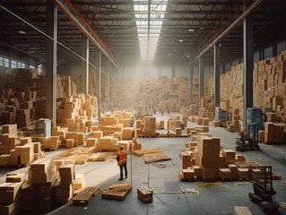 Poster - A small warehouse filled with goods