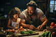 © Sebastian - A father and daughter cooking together, breaking gender stereotypes. Generative Ai.