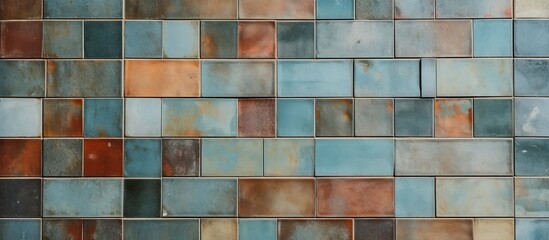 Wall Mural - Ceramic tile pattern on bathroom wall textured background