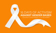 16 Days of Activism Against Gender-Based Violence.  November 25 to December 10 .Background, banner, card, poster, template. Vector illustration.