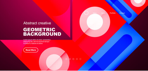 Minimal landing page, geometric shapes. Business or technology design for wallpaper, banner, background, landing page, wall art, invitation, prints