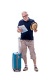 © Elnur - Old man in travelling concept isolated on white