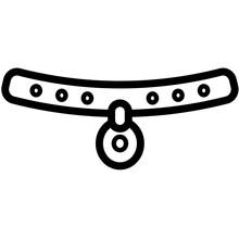 Digital Png Illustration Of Black Dog Collar On Transparent Background