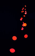 Canvas Print - bokeh, red lamp dots and black background with pattern, texture and mockup with cosmic aesthetic lig