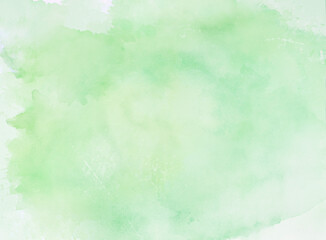 Poster - Abstract green pastel watercolor stains on watercolor paper textured background for design templates invitation card
