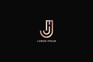 jh letter modern style luxury brand design creative golden wordmark design typography illustration, hj wordmark, hj logo