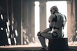 artificial intelligence white robot minimalistic clean environment hyperrealistic atmospheric epic scene 35mm canon photography extreme detail cinematic cinematic lighting ultra sharp 8k render 