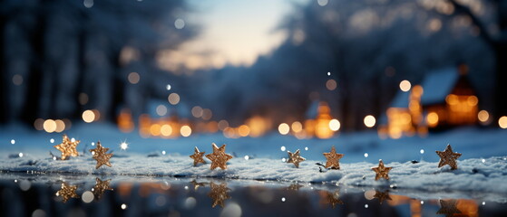 Wall Mural - blurred bokeh light background, christmas and new year holidays background
