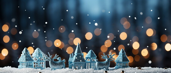 Wall Mural - blurred bokeh light background, christmas and new year holidays background