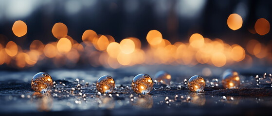 Wall Mural - blurred bokeh light background, christmas and new year holidays background